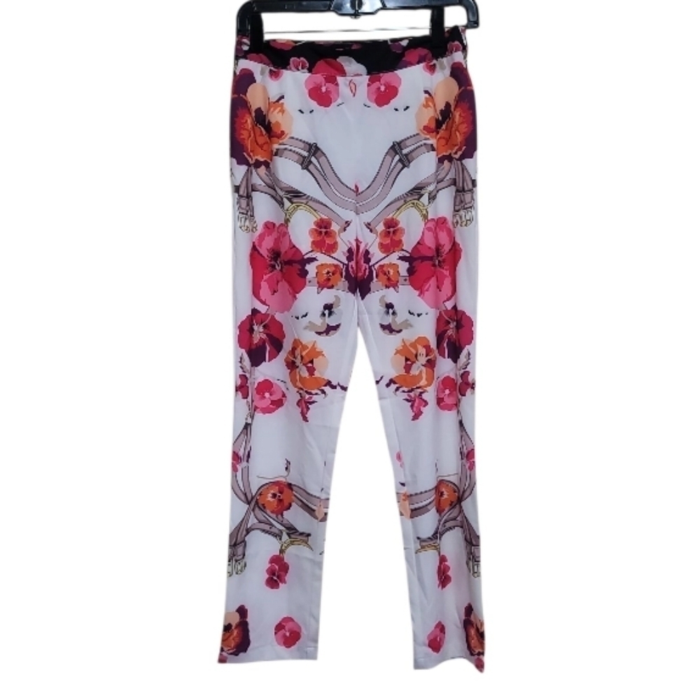 Fashion nova Pink White Multicolor Floral Pants Size Small NWOT